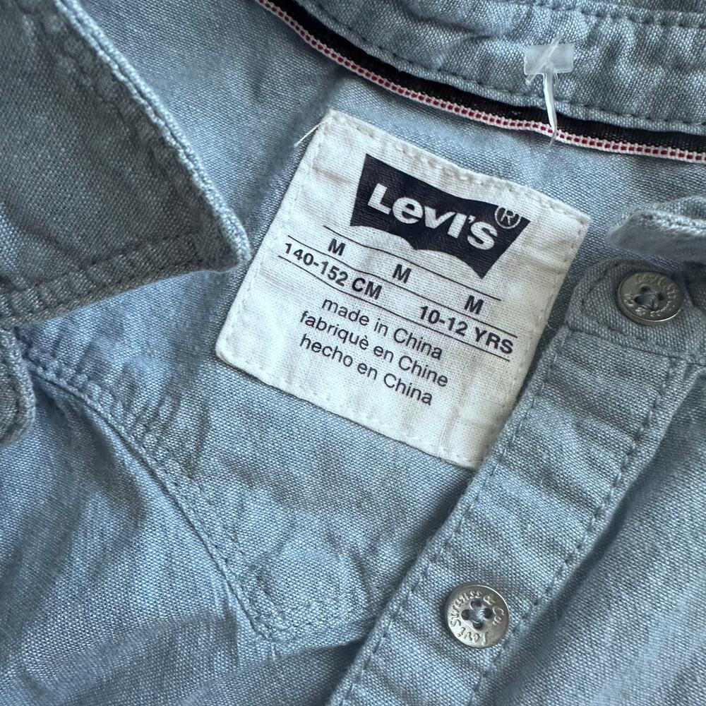 Levi's Girls Chambray & Striped Dress - Size Medium (10/12) - Picture 2 of 4